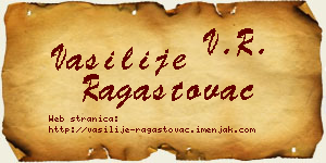Vasilije Ragastovac vizit kartica